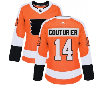 Adidas Philadelphia Flyers #14 Sean Couturier Orange Home Authentic Women's Stitched NHL Jersey