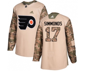 Adidas Flyers #17 Wayne Simmonds Camo Authentic 2017 Veterans Day Stitched NHL Jersey