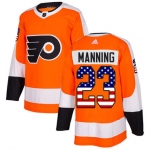 Adidas Flyers #23 Brandon Manning Orange Home Authentic USA Flag Stitched NHL Jersey