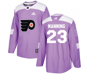 Adidas Flyers #23 Brandon Manning Purple Authentic Fights Cancer Stitched NHL Jersey