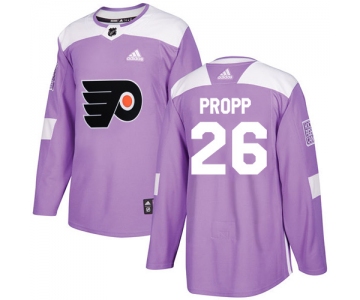 Adidas Flyers #26 Brian Propp Purple Authentic Fights Cancer Stitched NHL Jersey