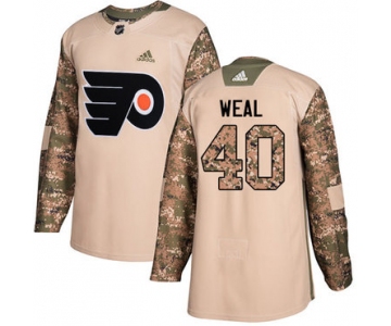 Adidas Flyers #40 Jordan Weal Camo Authentic 2017 Veterans Day Stitched NHL Jersey