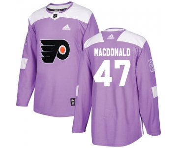 Adidas Flyers #47 Andrew MacDonald Purple Authentic Fights Cancer Stitched NHL Jersey