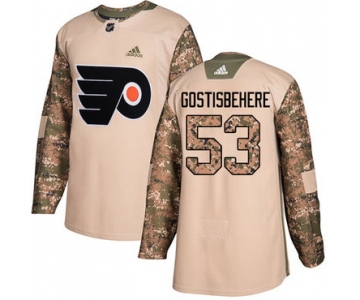Adidas Flyers #53 Shayne Gostisbehere Camo Authentic 2017 Veterans Day Stitched NHL Jersey