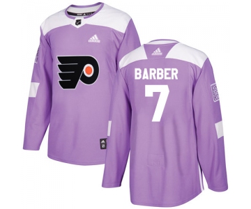 Adidas Flyers #7 Bill Barber Purple Authentic Fights Cancer Stitched NHL Jersey