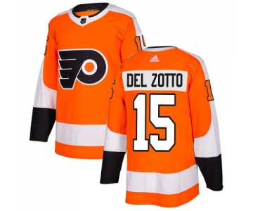 Adidas Philadelphia Flyers #15 Michael Del Zotto Orange Home Authentic Stitched NHL Jersey