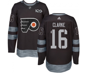 Flyers #16 Bobby Clarke Black 1917-2017 100th Anniversary Stitched NHL Jersey