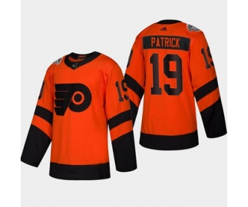 Men's #19 Nolan Patrick Flyers Coors Light 2019 Stadium Series Orange Authentic Jersey