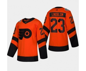 Men's #23 Oskar Lindblom Flyers Coors Light 2019 Stadium Series Orange Authentic Jersey