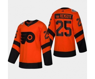 Men's #25 James van Riemsdyk Flyers Coors Light 2019 Stadium Series Orange Authentic Jersey