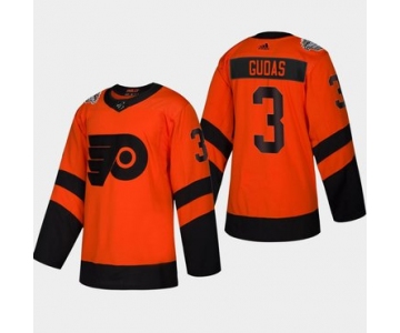 Men's #3 Radko Gudas Flyers Coors Light 2019 Stadium Series Orange Authentic Jersey