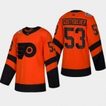 Men's #53 Shayne Gostisbehere Flyers Coors Light 2019 Stadium Series Orange Authentic Jersey