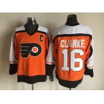 Men's Philadelphia Flyers #16 Bobby Clarke 1997-98 Orange CCM Vintage Throwback Jersey