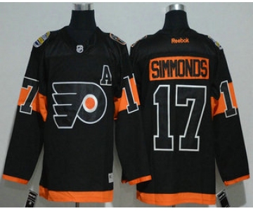 Men's Philadelphia Flyers #17 Wayne Simmonds Black 2017 Stadium Series Stitched NHL Reebok Hockey Jersey