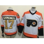 Men's Philadelphia Flyers #17 Wayne Simmonds White 50th Anniversary Gold Stitched NHL Reebok Hockey Jersey