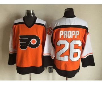 Men's Philadelphia Flyers #26 Brian Propp 1997-98 Orange CCM Vintage Throwback Jersey
