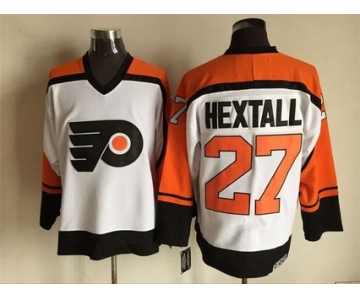 Men's Philadelphia Flyers #27 Ron Hextall 1997-98 White CCM Vintage Throwback Jersey