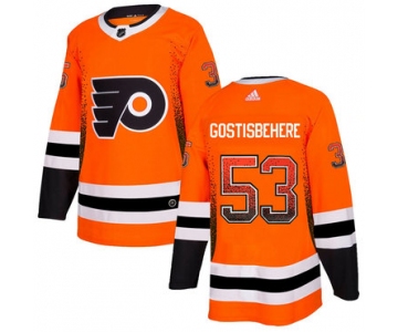 Men's Philadelphia Flyers #53 Shayne Gostisbehere Orange Drift Fashion Adidas Jersey