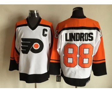 Men's Philadelphia Flyers #88 Eric Lindros 1997-98 White CCM Vintage Throwback Jersey