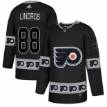 Men's Philadelphia Flyers #88 Eric Lindros Black Team Logos Fashion Adidas Jersey