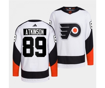 Men's Philadelphia Flyers #89 Cam Atkinson White 2022 Reverse Retro Stitched Jersey