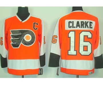 Philadelphia Flyers #16 Bobby Clarke Orange Throwback CCM Jersey