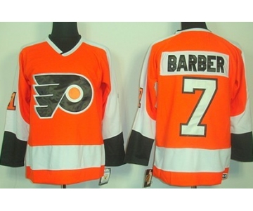 Philadelphia Flyers #7 Bill Barber Orange Throwback CCM Jersey