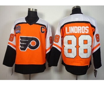 Philadelphia Flyers #88 Eric Lindros Stanley Cup Orange Throwback CCM Jersey