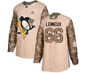 Adidas Pittsburgh Penguins #66 Mario Lemieux Camo Authentic 2017 Veterans Day Stitched Youth NHL Jersey