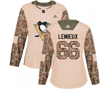 Adidas Pittsburgh Penguins #66 Mario Lemieux Camo Authentic 2017 Veterans Day Women's Stitched NHL Jersey