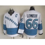 Men's Pittsburgh Penguins #66 Mario Lemieux 1967-68 White CCM Vintage Throwback Jersey