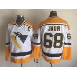 Men's Pittsburgh Penguins #66 Mario Lemieux 1992-93 White CCM Vintage Throwback Jersey