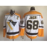 Men's Pittsburgh Penguins #66 Mario Lemieux 1992-93 White CCM Vintage Throwback Jersey