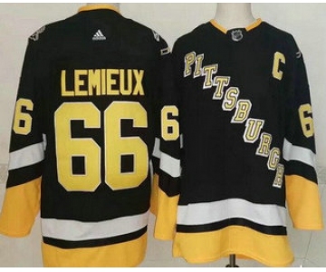 Men's Pittsburgh Penguins #66 Mario Lemieux Black Alternate Authentic Jersey