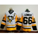 Men's Pittsburgh Penguins #66 Mario Lemieux White 2016-17 Home Stitched NHL Throwback Hockey Jersey