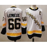 Men's Pittsburgh Penguins #66 Mario Lemieux White Adidas 2020-21 Stitched NHL Jersey