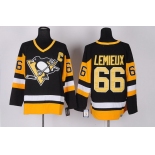 Pittsburgh Penguins #66 Mario Lemieux Black Throwback CCM Jersey