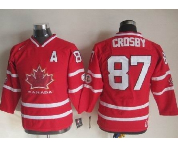 2010 Olympics Canada #87 Sidney Crosby Red Kids Jersey