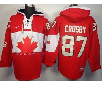 2014 Old Time Hockey Olympics Canada #87 Sidney Crosby Red Hoodie