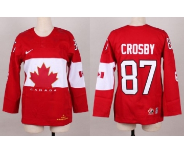 2014 Olympics Canada #87 Sidney Crosby Red Womens Jersey