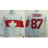 2014 Olympics Canada #87 Sidney Crosby White Kids Jersey