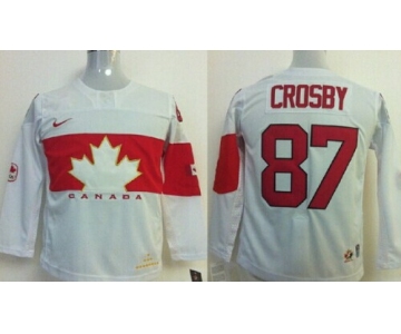 2014 Olympics Canada #87 Sidney Crosby White Kids Jersey