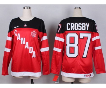 2014/15 Team Canada #87 Sidney Crosby Red 100TH Womens Jersey