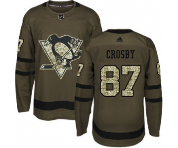 Adidas Pittsburgh Penguins #87 Sidney Crosby Green Salute to Service Stitched Youth NHL Jersey