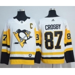 Adidas Pittsburgh Penguins #87 Sidney Crosby White Road Authentic Stitched NHL Jersey