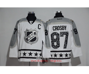 Men's Metropolitan Division Pittsburgh Penguins #87 Sidney Crosby Reebok White 2017 NHL All-Star Stitched Ice Hockey Jersey