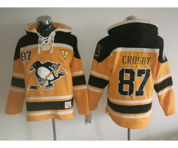 Men's Pittsburgh Penguins #87 Sidney Crosby 2016 NEW Yellow Stitched NHL Old Time Hockey Hoodie