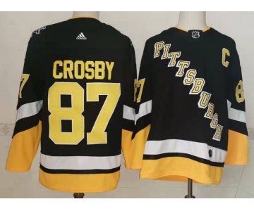 Men's Pittsburgh Penguins #87 Sidney Crosby Black 2021-2022 Stitched Jersey