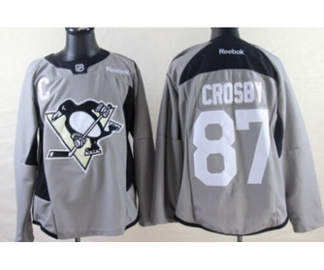 Pittsburgh Penguins #87 Sidney Crosby 2014 Training Gray Jersey