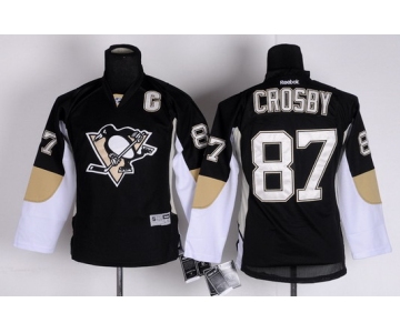 Pittsburgh Penguins #87 Sidney Crosby Black Kids Jersey